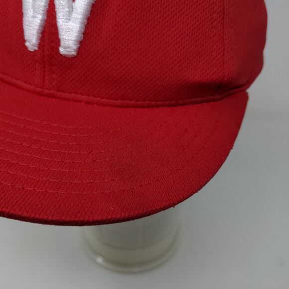 Pacific Headwear Men's Fitted Hat Red Size XS Embroidered W Bulldog Logos - Picture 4 of 9